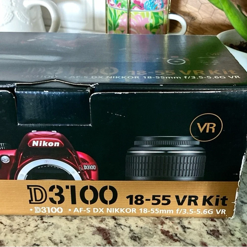 Like New Red Nikon D3100 Digital SLR Camera with 18-55mm NIKKOR VR Lens